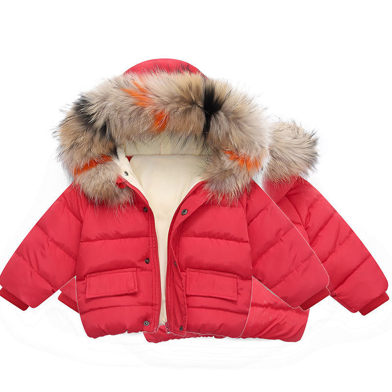 Baby girl's hand-stuffed Warm  coat