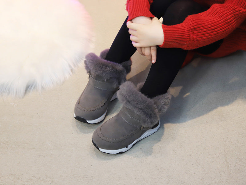 Girls Boys plus cotton padded boots Warm shoes