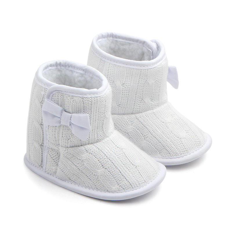 Wool Knitted Winter new bow shoes baby toddler shoes