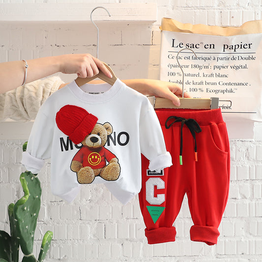 Baby Boy Spring And Autumn Shirt Two-piece Set