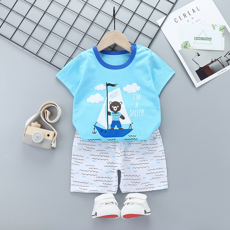 Children's Summer Short-sleeved Suit Pure Cotton