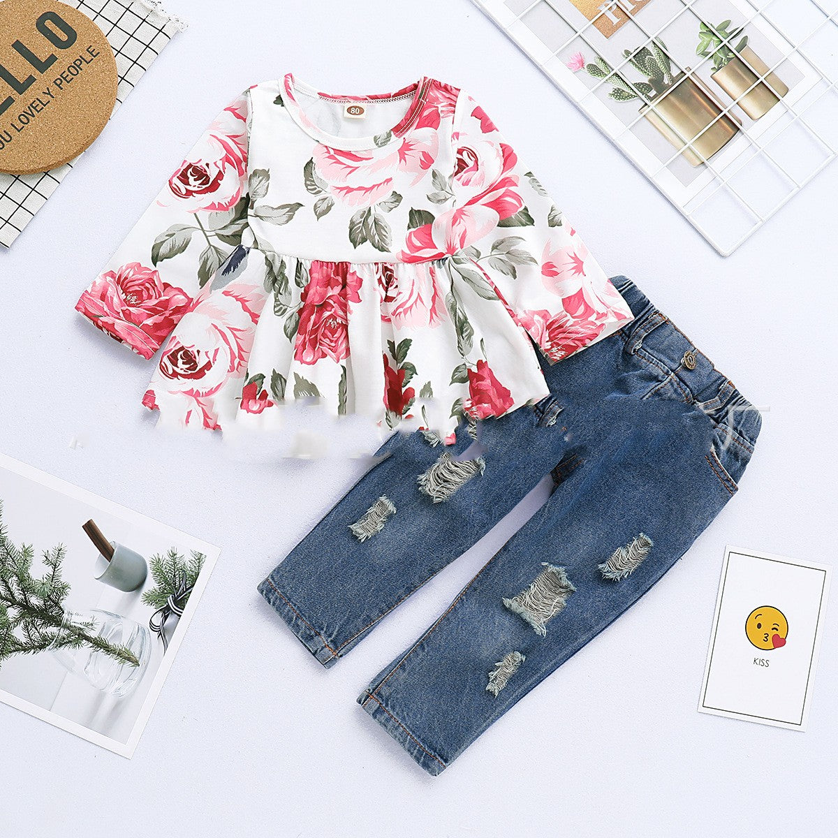 Autumn Long-sleeved Cotton Printed Children's Suits