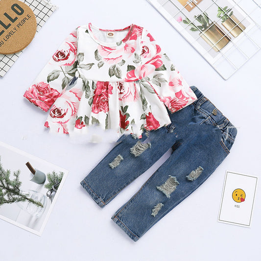 Autumn Long-sleeved Cotton Printed Children's Suits