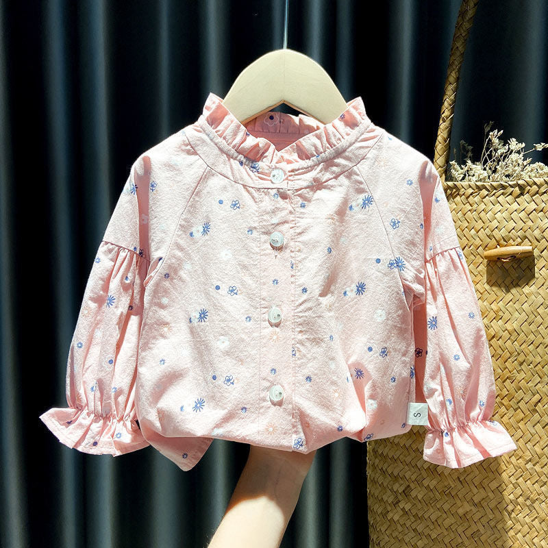 Girls Shirts Baby Print Long-sleeved  Doll Shirts Spring and Autumn Clothes Baby Girls