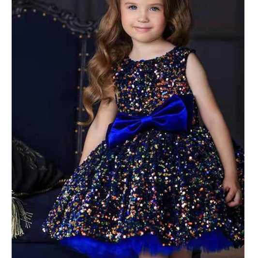 European And American Princess Dress Girls Sequined dress