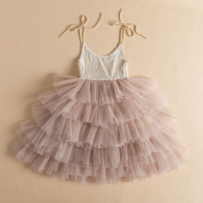 Girls' Fashion Simple Lace Camisole Dress