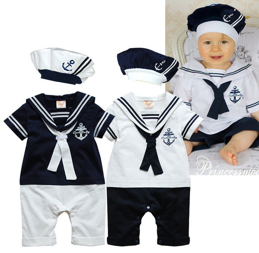 Navy baby romper Boy Girl