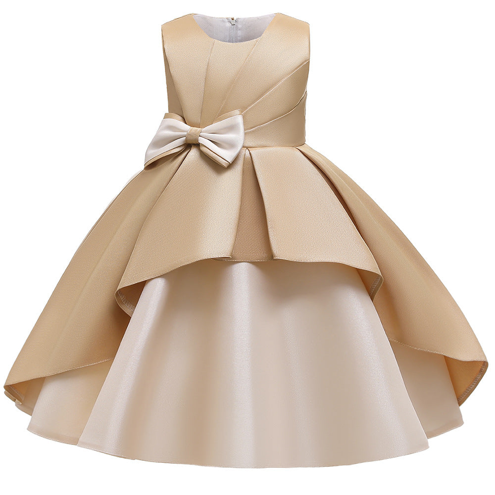 Children's Dress Big Bow Sleeveless A-line Skirt  Evening Dress Dress Cute Princess Skirt