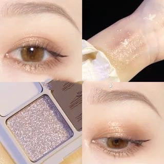 4 Color Eyeshadow Palette Glitter & Matte Pearlescent Waterproof Sequin Glitter .