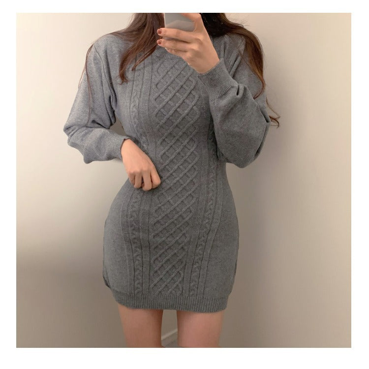 Twist pattern all-match dress