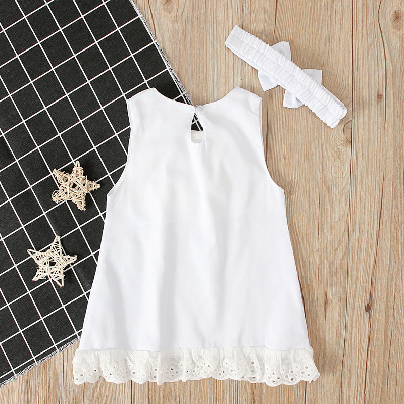 Girls baby sleeveless bow skirt