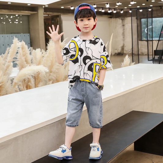 Children's Clothing Boys Summer Suits  Big Boys, Handsome Boy Short Sleeves