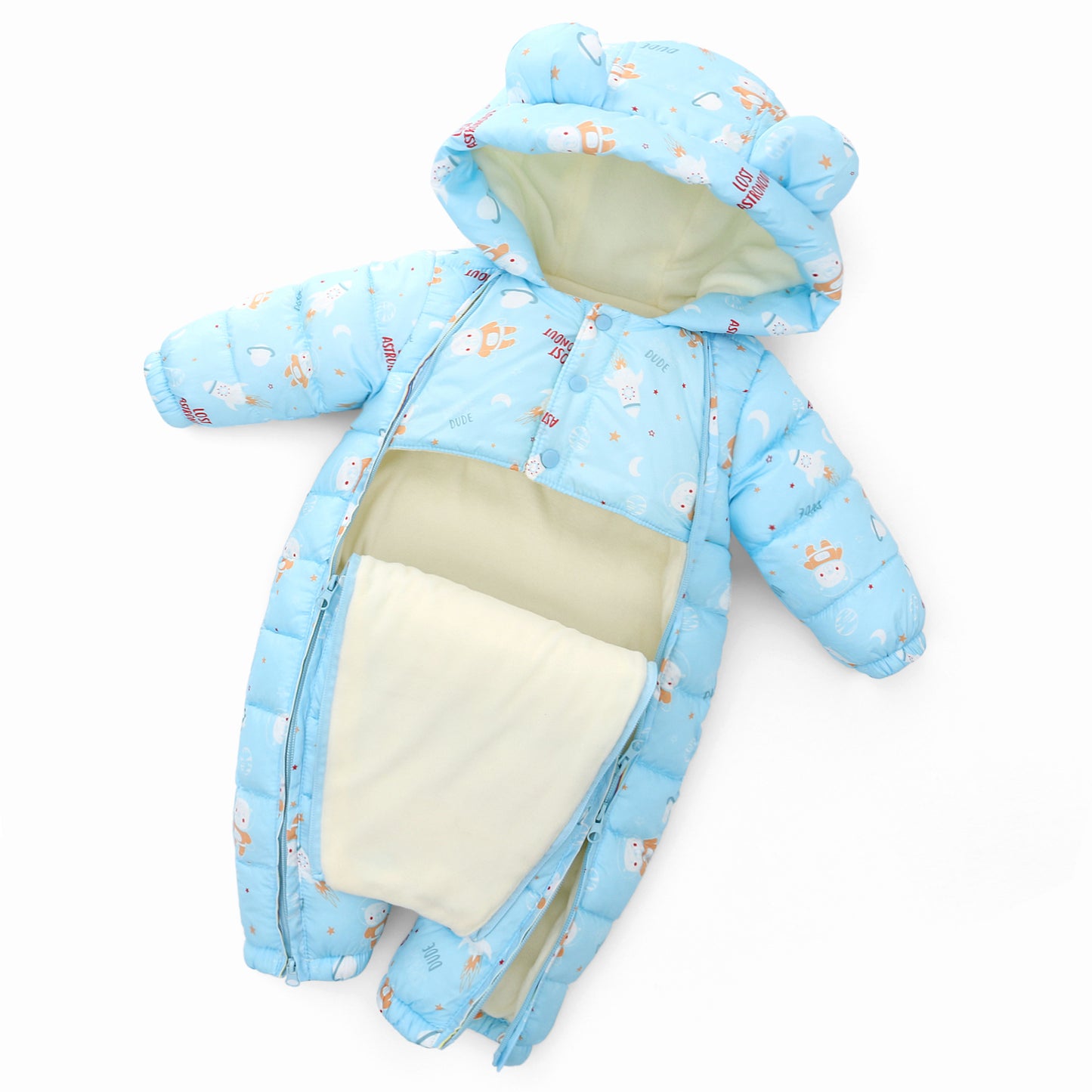 Winter Thickened Plus Velvet Children's One-Piece Baby Boy Girl