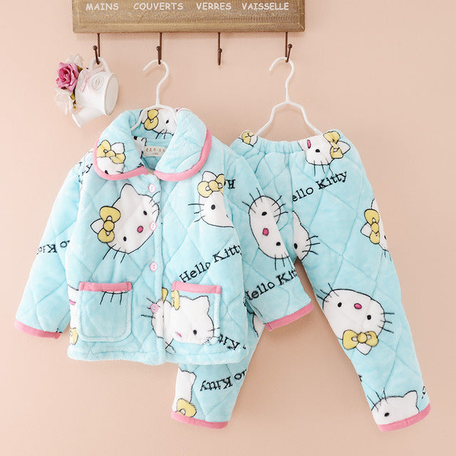 Cotton children's flannel pajamas Boys Girls