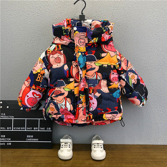 Mid Length Padded Children's Cotton Coat Boys