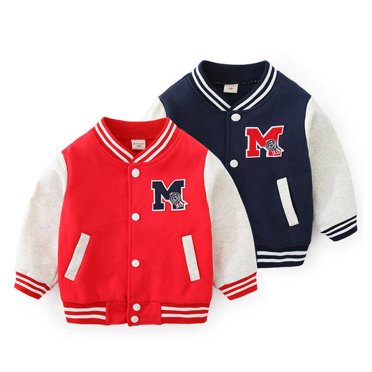 Children's Cardigan Jacket Baseball Sweater Set