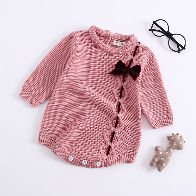 Baby knitted romper