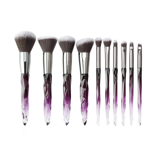 Clear crystal High Quality diamond handle makeup brush set