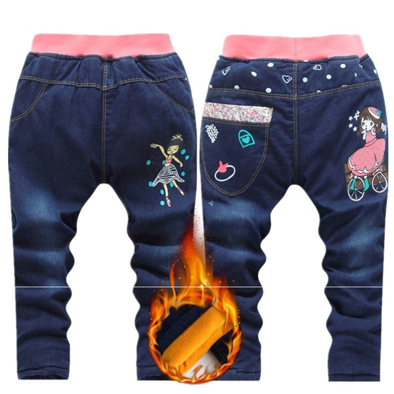 Winter children's thick jeans Girls Boys