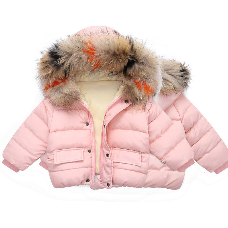 Baby girl's hand-stuffed Warm  coat