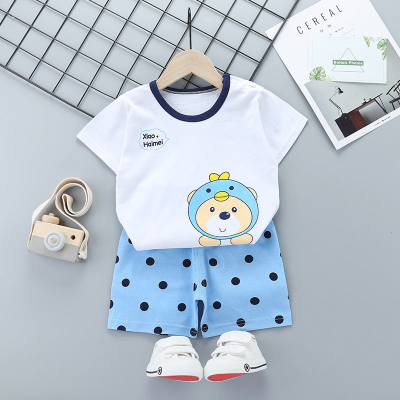 Children's Summer Short-sleeved Suit Pure Cotton