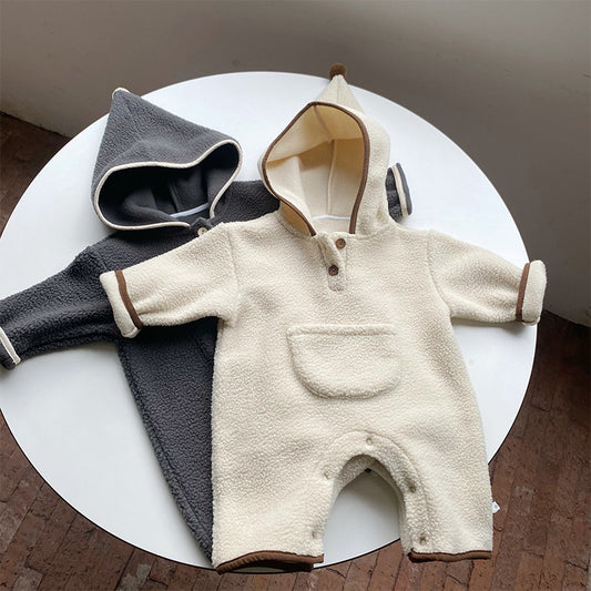 Baby Lamb Velvet Jumpsuit Romper Winter