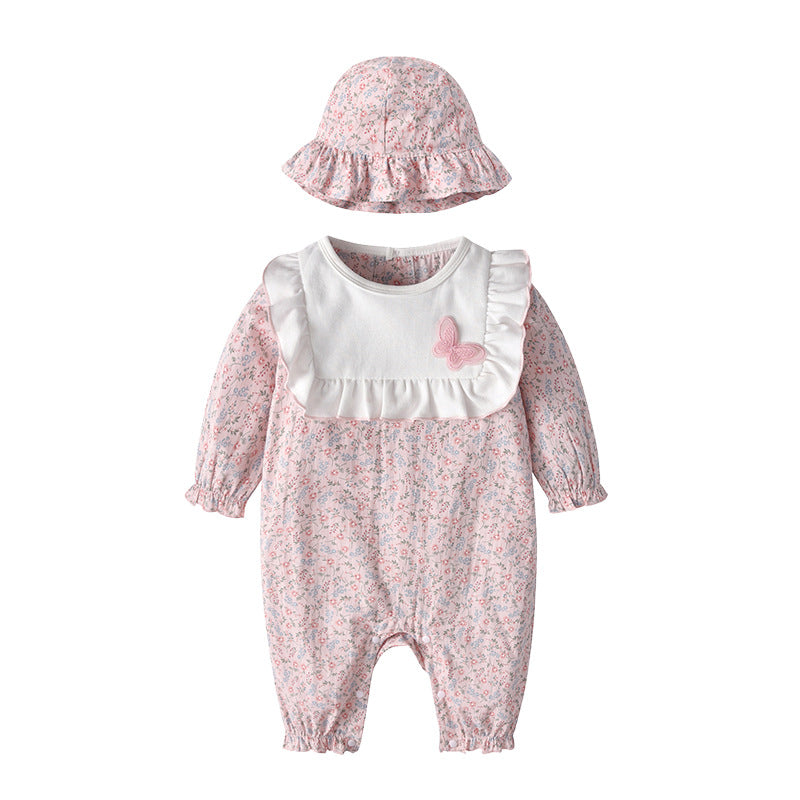 Cute Butterfly Hooded Baby Spring Jumpsuit Baby Girl Rompers