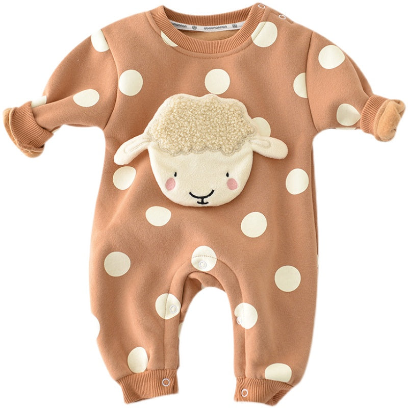 Baby Spring And Autumn One-piece Long-sleeved Cartoon Romper Winter