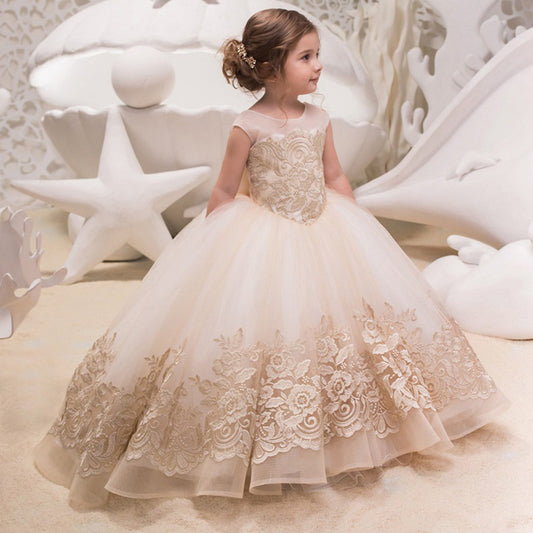 Fashion Polyester Children's Dress Lace Puff Skirt