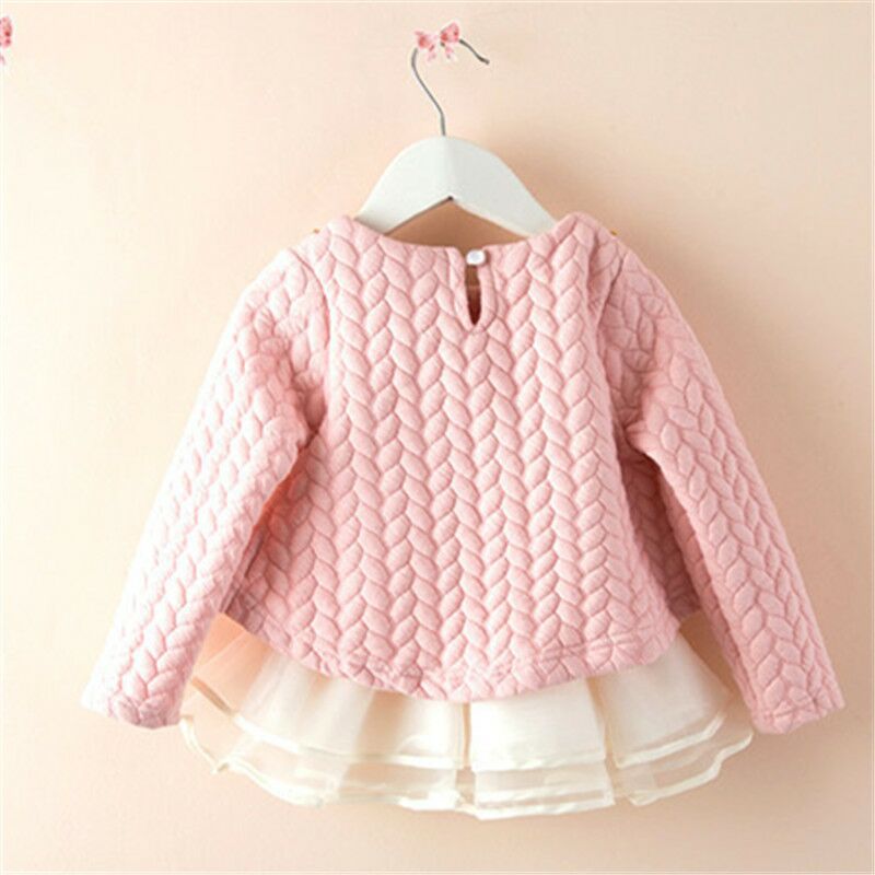 Girls Skirt New Long-sleeved Fake Two-piece Suit