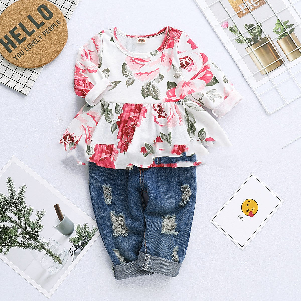 Autumn Long-sleeved Cotton Printed Children's Suits