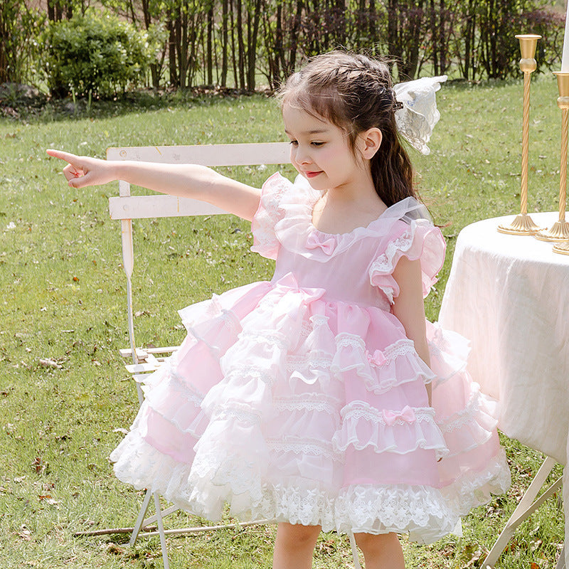 Vest Pettiskirt Girls Cake Dress Children Lolita Princess Dress