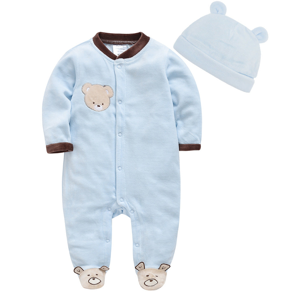 Baby Coveralls Velvet Romper Inside And Outside Winter Boy Girl