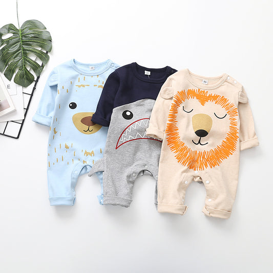 Cotton Baby Clothes With Animal Cartoon Print One-piece