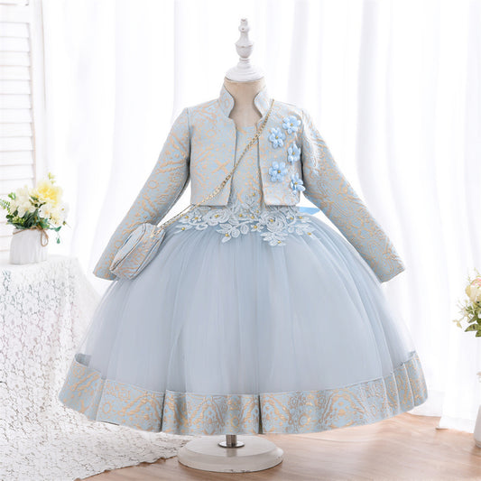 Pettiskirt Costume For Piano Performance Girl Autumn And Winter Long Sleeve Two-piece Suit