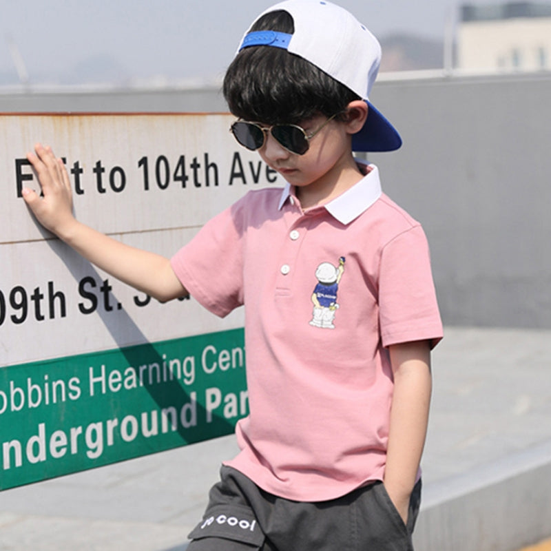 Children  Cotton Cartoon Suit  Short-sleeved Suits 2 Piece Suit