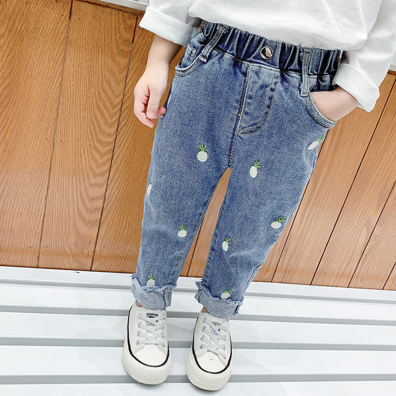 Spring And Autumn Casual Girls Jeans Fashionable Trousers