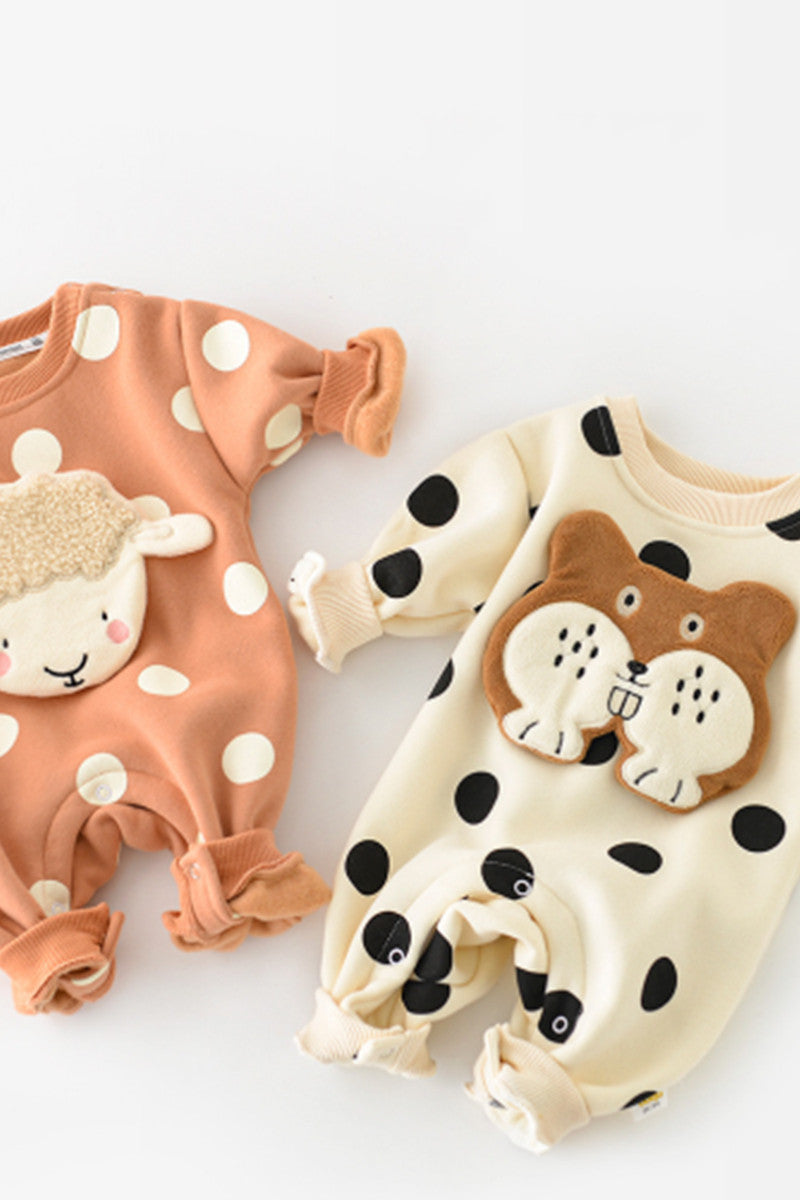 Baby Spring And Autumn One-piece Long-sleeved Cartoon Romper Winter