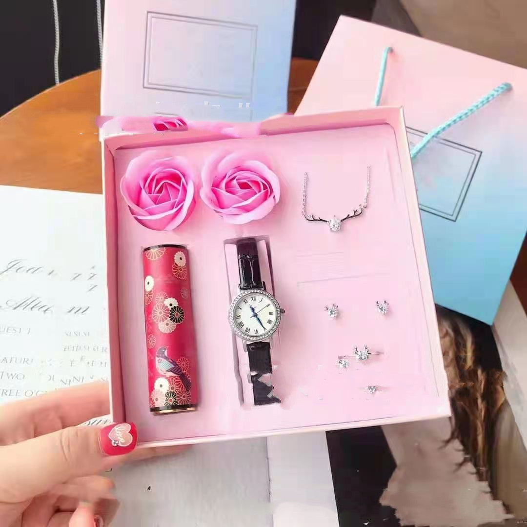 Life Has You Chinese Style Lipstick Beauty Quartz Calendar Watch