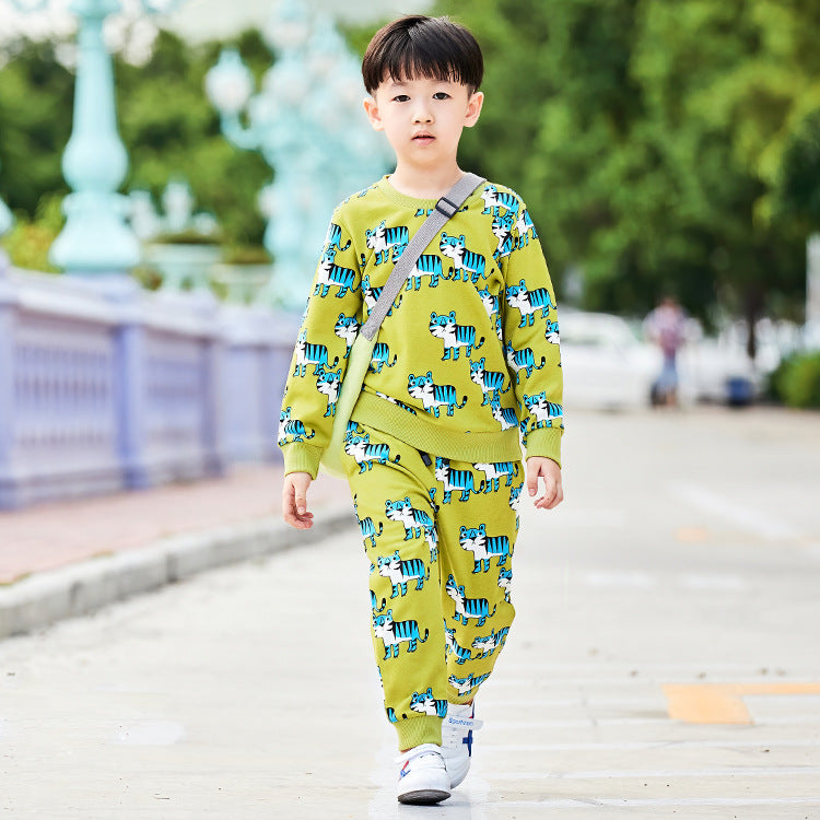 Children's Suit Cartoon Cute Long-sleeved Thick Suit Boy Girl