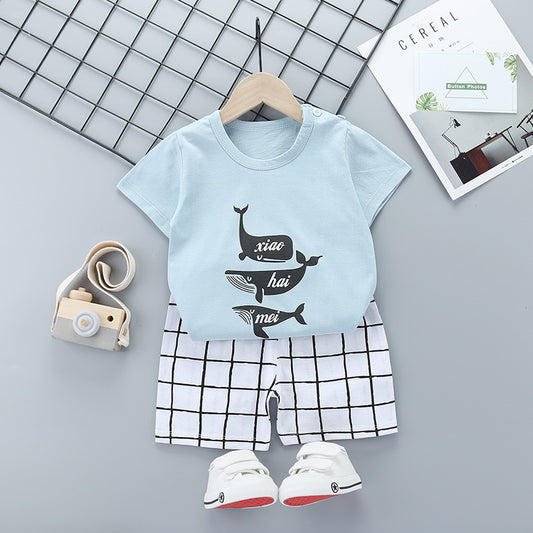 Children's Summer Short-sleeved Suit Pure Cotton